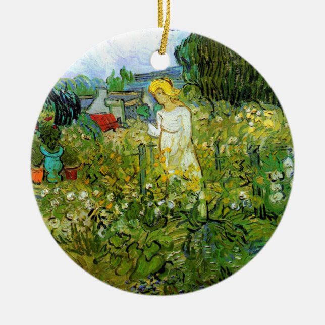 Marguerite Gachet in Garden by Vincent van Gogh Ceramic Ornament (Front)