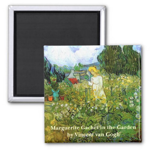 Marguerite Gachet in Garden by Vincent van Gogh Magnet