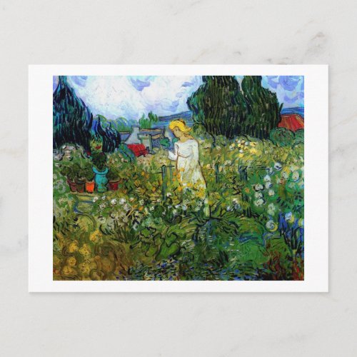 Marguerite Gachet in Garden Van Gogh Fine Art Postcard