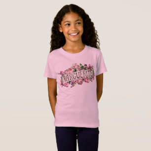 Marguerite Name Vintage Floral Banner Cute & Girly T-Shirt