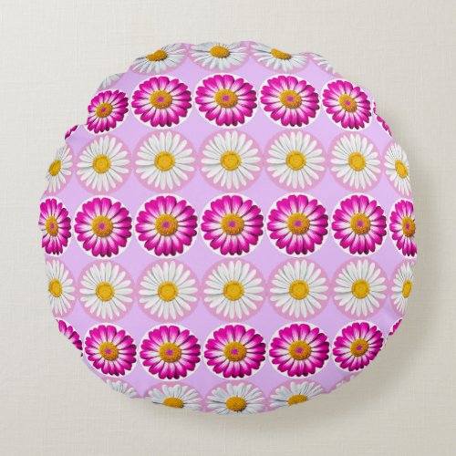 Marguerite Pattern Round Pillow