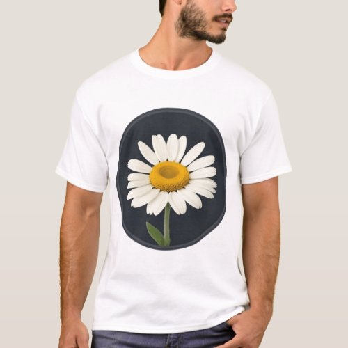 Marguerite with a Dark Circle Background T_Shirt