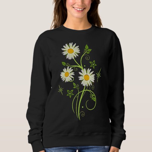 Marguerites Daisy Spring   Summer Daisies Flower Sweatshirt