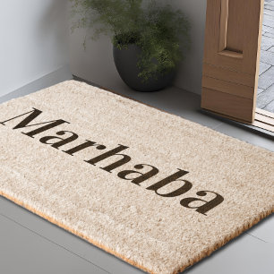 Marhaba  - simple   Arabic greeting Fiber Doormat
