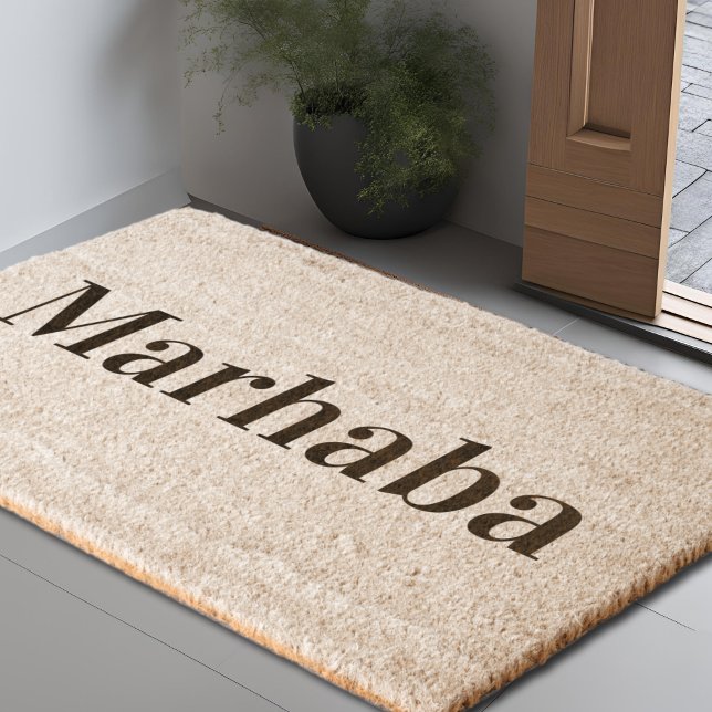 Marhaba  - simple   Arabic greeting Fiber Doormat (Creator Uploaded)