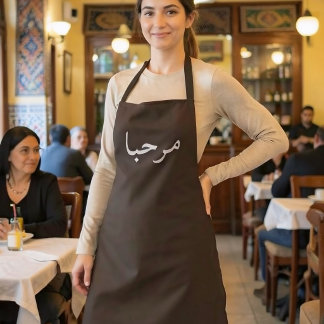 Marhaba (Welcome) Arabic Script | Cafe Noir Apron