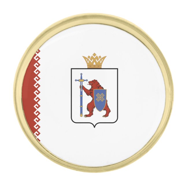 Mari El Flag Gold Finish Lapel Pin (Front)