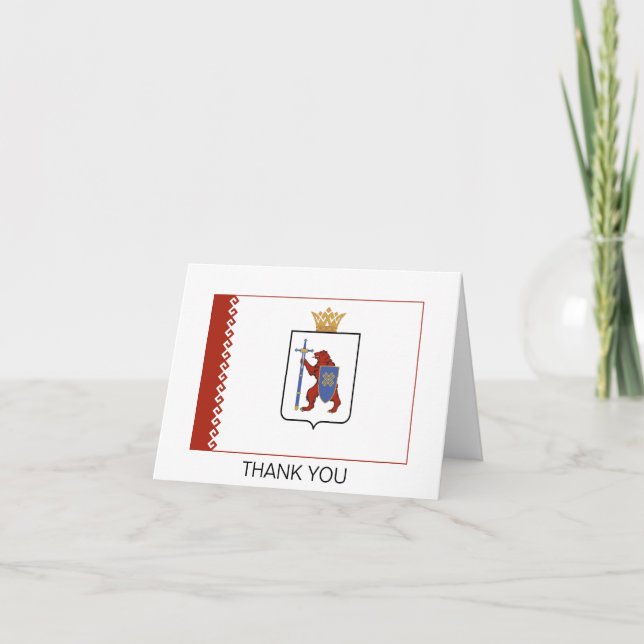Mari El Flag Letterpress Thank You Card (Front)
