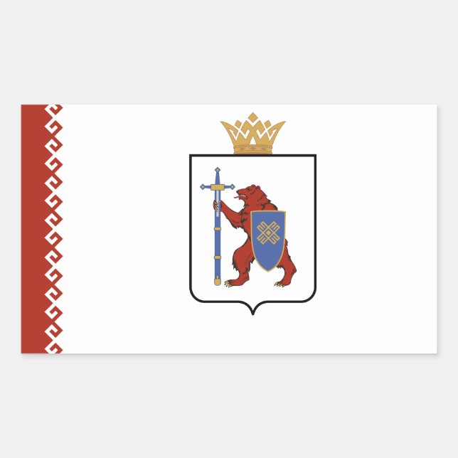 Mari El Flag Rectangular Sticker (Front)
