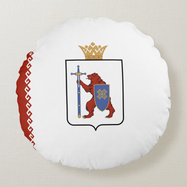 Mari El Flag Round Pillow (Front)