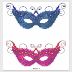 Mari Gras Beaded Masks Sticker