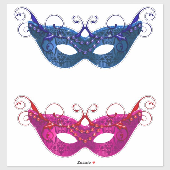 Mari Gras Beaded Masks Sticker (Sheet)