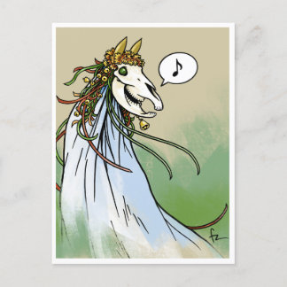 Mari Lwyd - Spooky Yule Critter Postcard