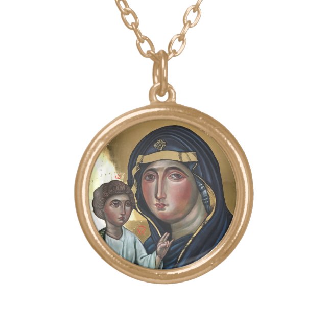 Maria Advocata Nostra Gold Plated Necklace (Front)