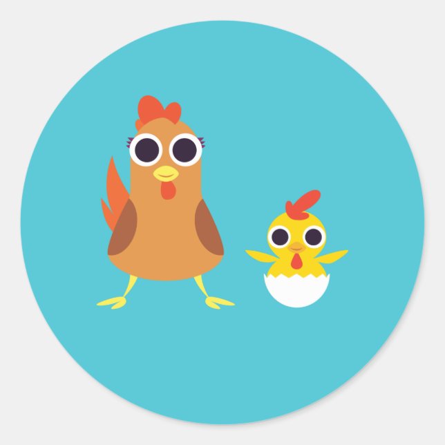 Maria & Bandit the Chickens Classic Round Sticker (Front)