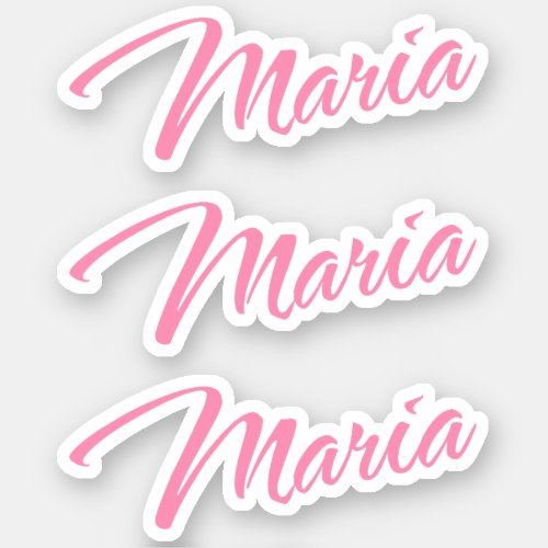 Maria Decorative Name in Pink x3 Sticker