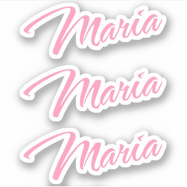 Maria Decorative Name in Pink x3 Sticker (Front)