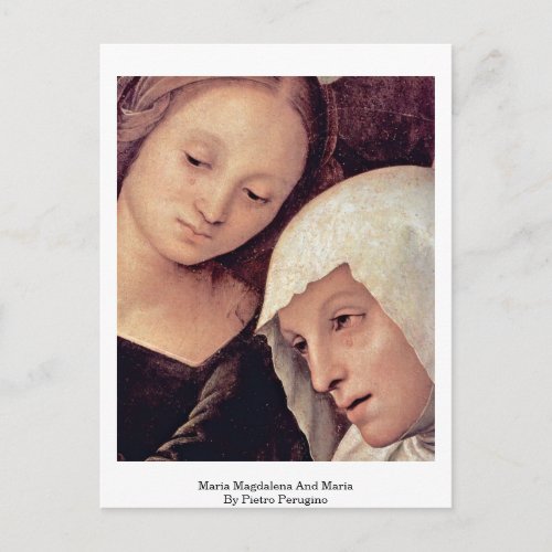 Maria Magdalena And Maria By Pietro Perugino Postcard