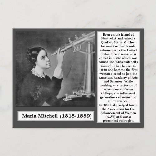 Maria Mitchell Scientist Astronomer Suffragist Postcard