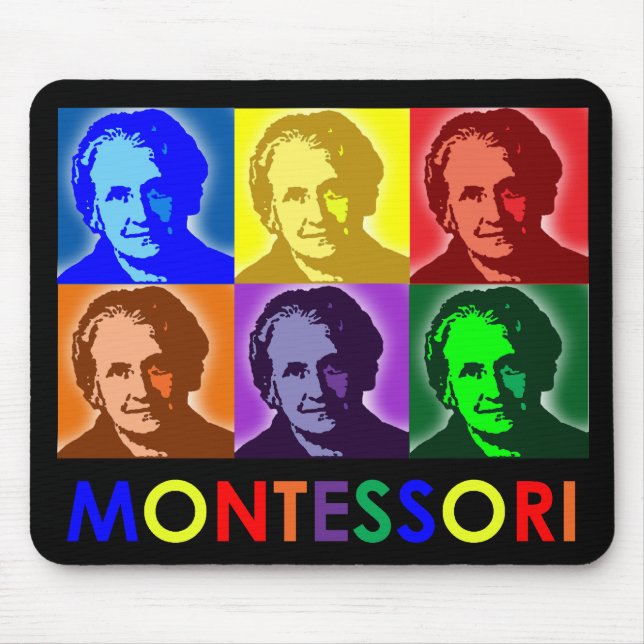 Maria Montessori Pop-Art Mouse Pad (Front)