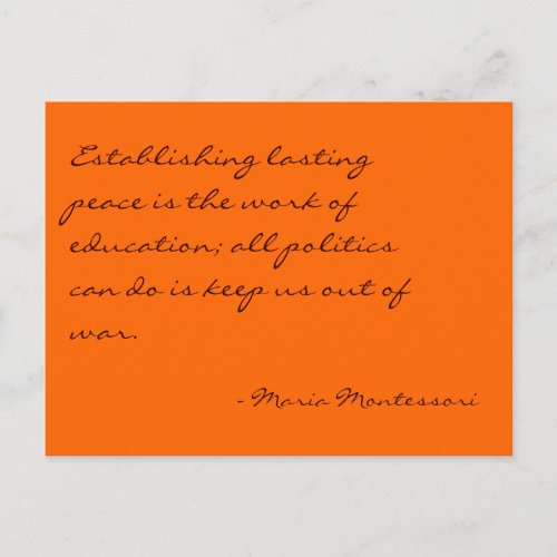 Maria Montessori Quote No 3 Post Card