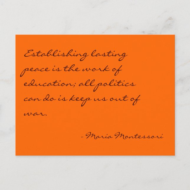 Maria Montessori Quote No. 3 Post Card (Front)
