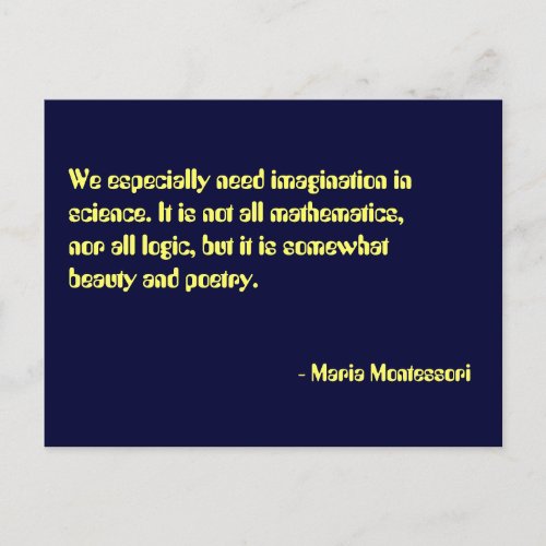 Maria Montessori Quote No 7 Post Card