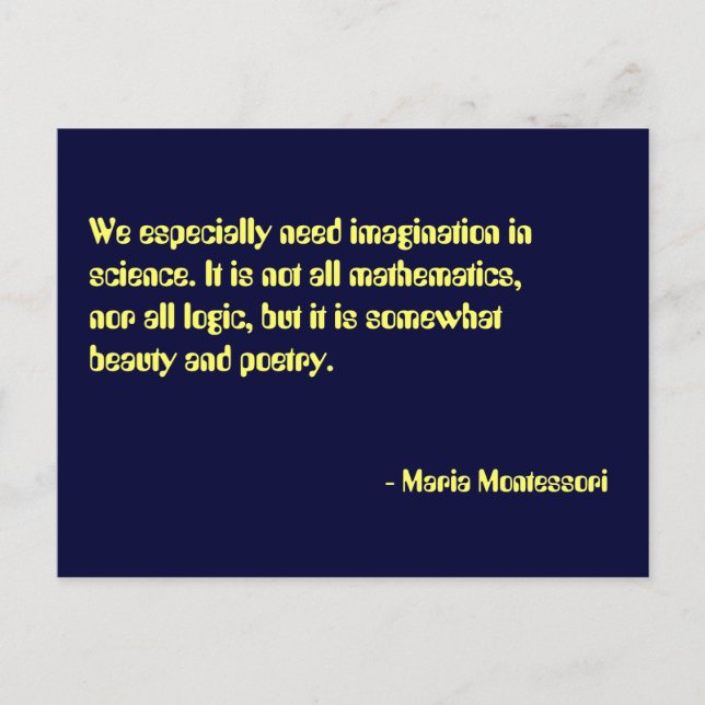 Maria Montessori Quote No. 7 Post Card (Front)