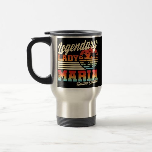 Maria Name I Vintage Beach I Personalized Maria  Travel Mug