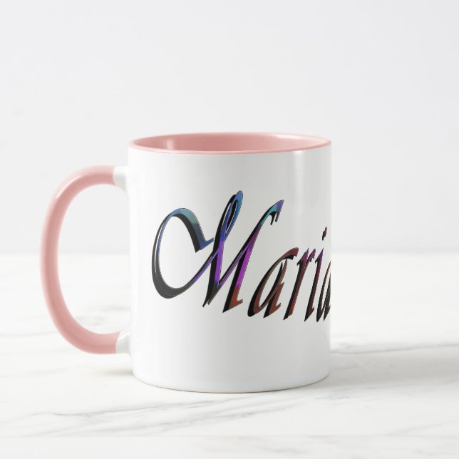 Maria, Name, Logo, Pink Combo Coffee Mug (Left)