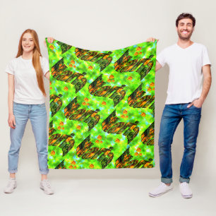 Maria Name Logo With Orange Daisies, Fleece Blanket