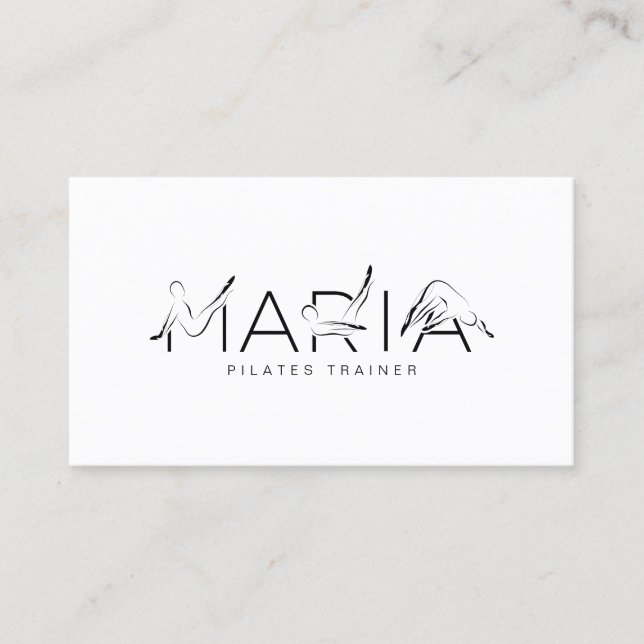 MARIA Name Pilates Instructor  Business Card (Front)