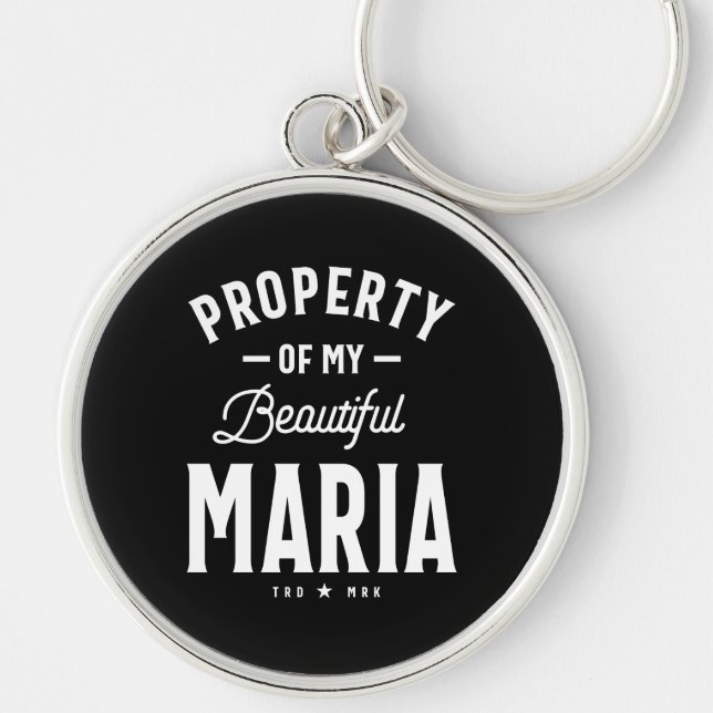 Maria Personalized Name Birthday Gift Keychain (Front)