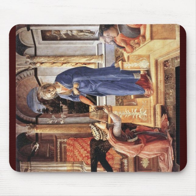 Maria Proclamation With DonorsBy Lippi Fra Filippo Mouse Pad (Front)