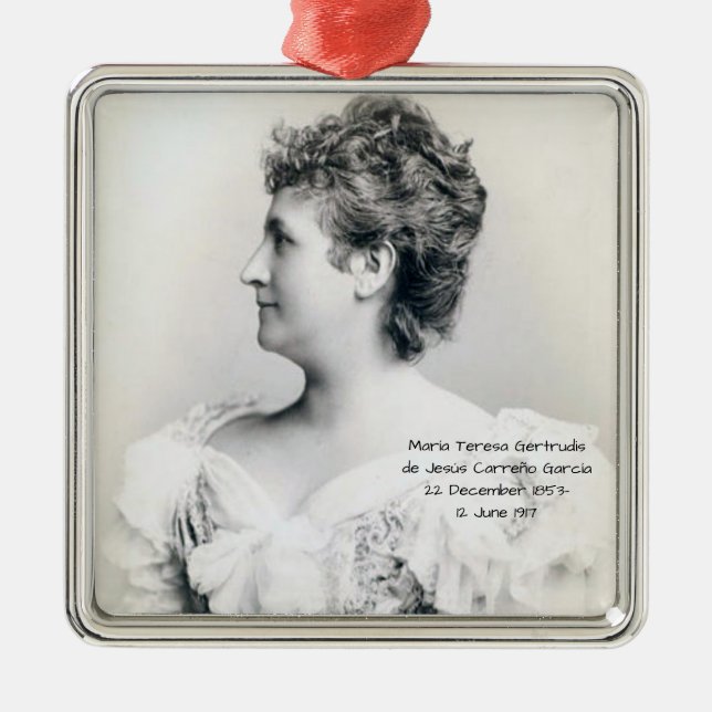 María Teresa Gertrudis de Jesús Carreño García Metal Ornament (Front)