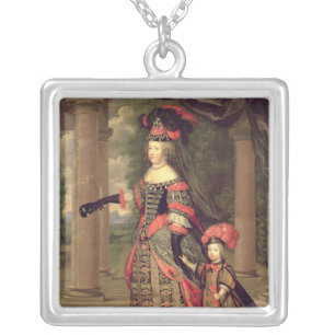 Maria Theresa  wife of Louis XIV Silver Plated Necklace