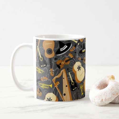 Mariachi Band Cartoon Instruments Coffee Mug