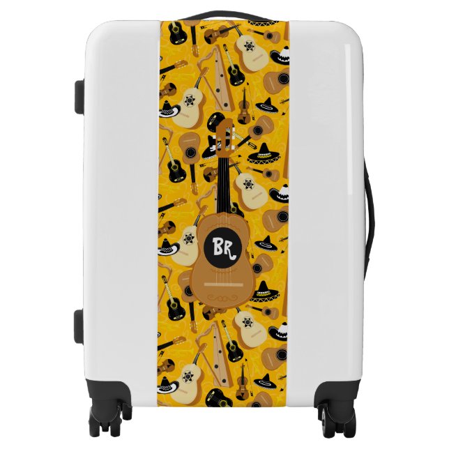 Mariachi Bright Yellow Print Luggage (Front)