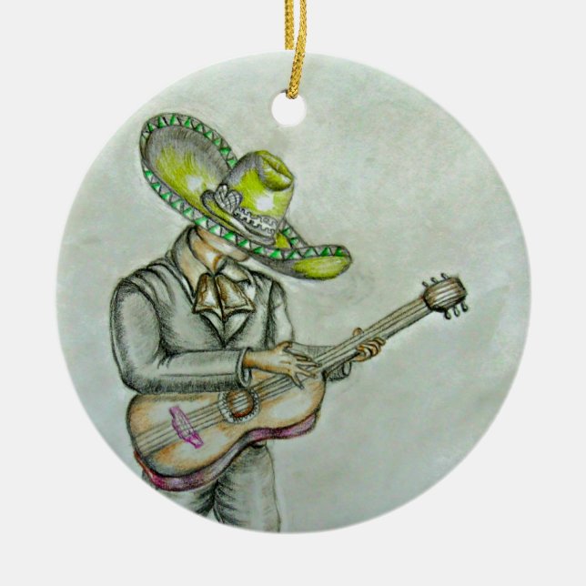 mariachi ceramic ornament (Front)