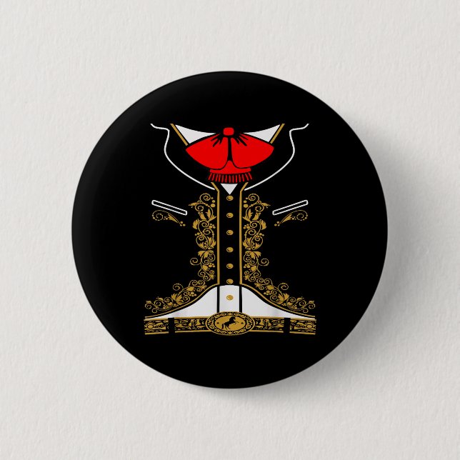 Mariachi Charro Mexican Costume For Cinco De Mayo  Button (Front)