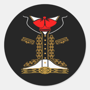 Mariachi Charro Mexican Costume For Cinco De Mayo Classic Round Sticker
