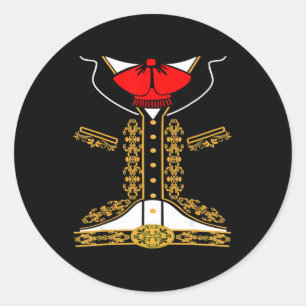 Mariachi Charro Mexican Costume For Cinco De Mayo Classic Round Sticker