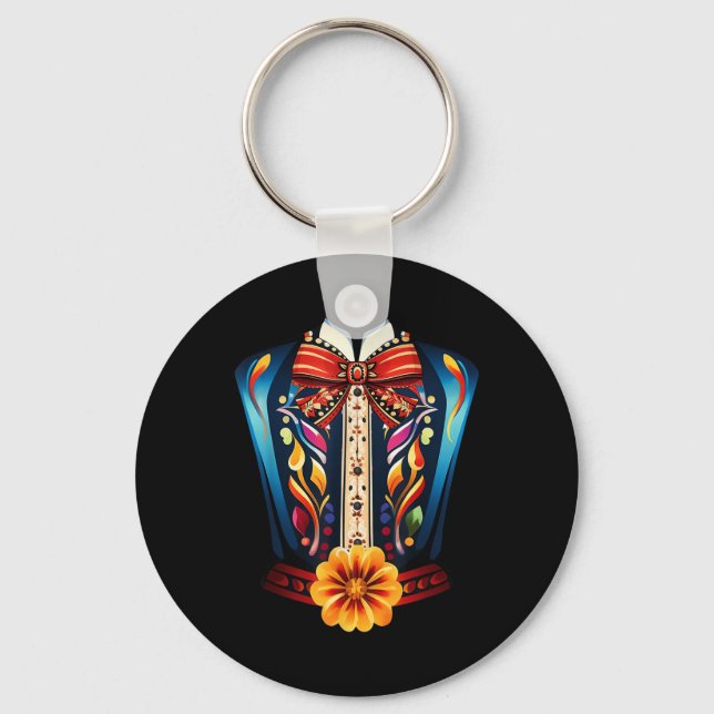 Mariachi Charro Mexican Costume For Cinco De Mayo  Keychain (Front)