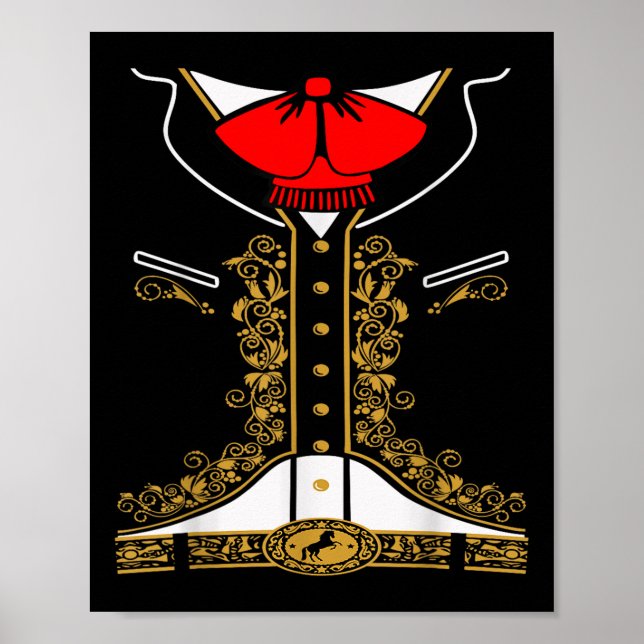 Mariachi Charro Mexican Costume For Cinco De Mayo  Poster (Front)