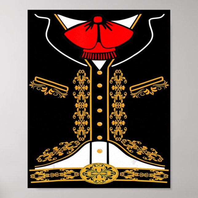 Mariachi Charro Mexican Costume For Cinco De Mayo  Poster (Front)