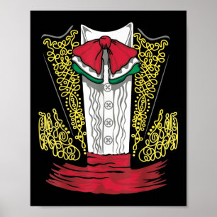 Mariachi Charro Mexican Costume For Dia De Los Mue Poster