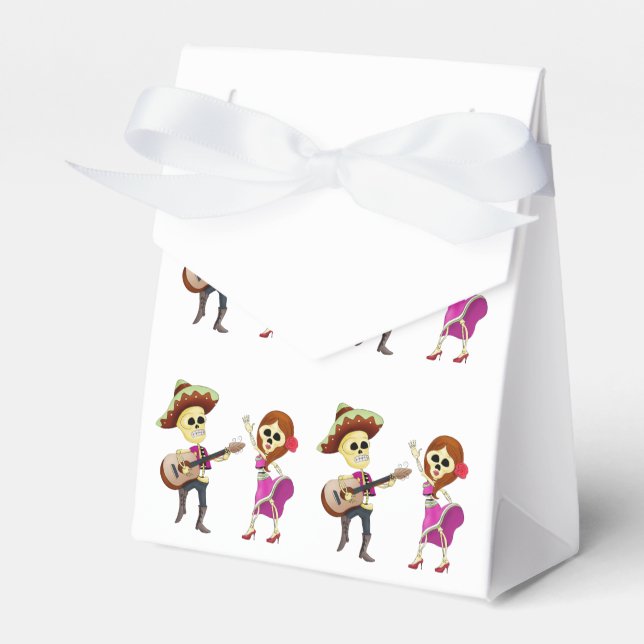 Mariachi Dancing Couple Day of the Dead Favor Boxes (Front Side)