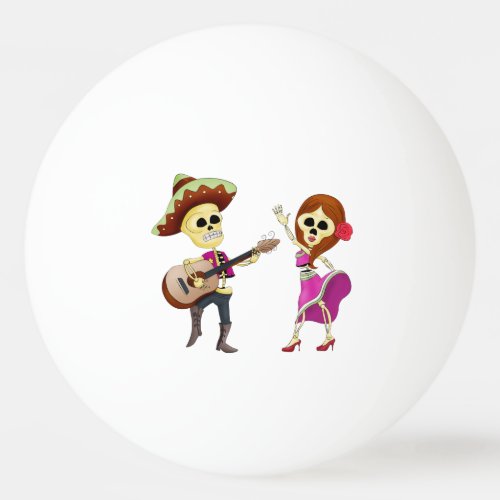 Mariachi Dancing Couple Day of the Dead Ping Pong Ball
