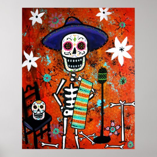 Mariachi Dia De Los Muertos Poster 