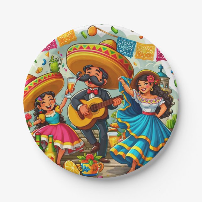 Mariachi Fiesta  Paper Plates (Front)